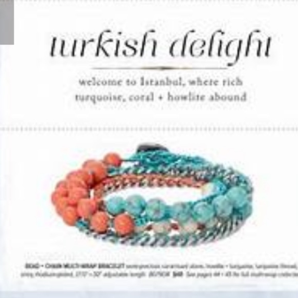 New Turkish Delight bead and chain multi wrap bracelet